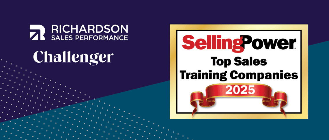 banner displaying the 2025 selling power top sales training companies badge