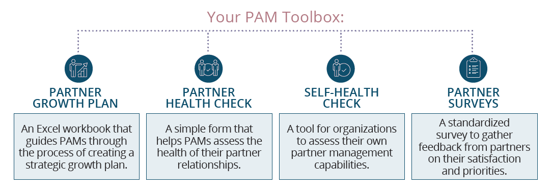visual showing the different tools included in Richardson's channel partner management training program